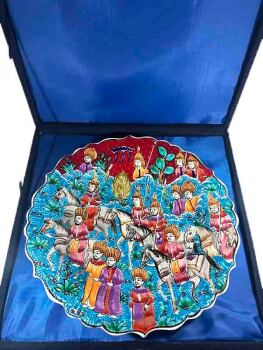 Handmade Miniature Iznik Ceramic Plate - Ottoman Campaign Procession - 3