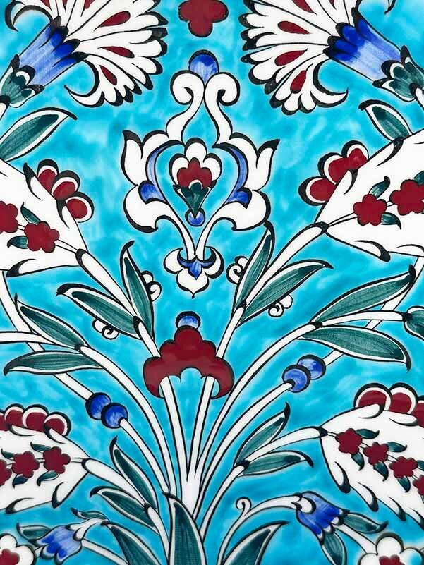 Hatayi and Carnation Patterned 25cm Iznik Ceramic Plate - 2