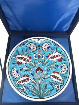 Hatayi and Carnation Patterned 25cm Iznik Ceramic Plate - 3