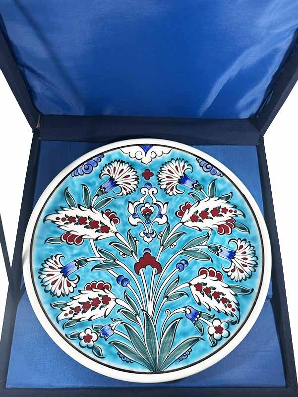 Hatayi and Carnation Patterned 25cm Iznik Ceramic Plate - 3