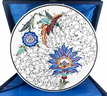 Hatayi Motif Iznik Plate - Home and Office Decor 25 cm - Çini Evi
