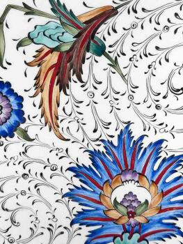Hatayi Motif Iznik Plate – Home & Office Décor (25 cm / 9.84 inch) - Çini Evi (1)