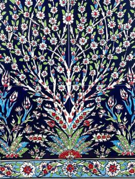 Hayat Ağacı Motifli İznik Çini Pano - 3