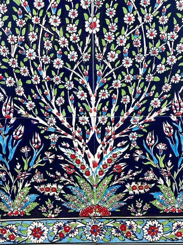 Hayat Ağacı Motifli İznik Çini Pano - 3