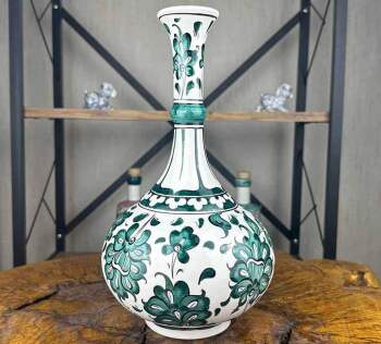 Hayırlı Olsun Hediyesi Lotus Motifli İznik Çini Vazo - Çini Evi