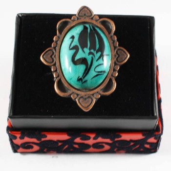 Heart Frame Motif Tulip Ring - Çini Evi
