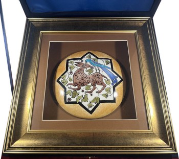 Hirsch- und Vogelliebe Iznik-Fliesenbrett - 3