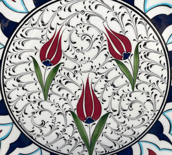 Hochzeitsgeschenk Rote Tulpen Iznik Keramikplatte - 2