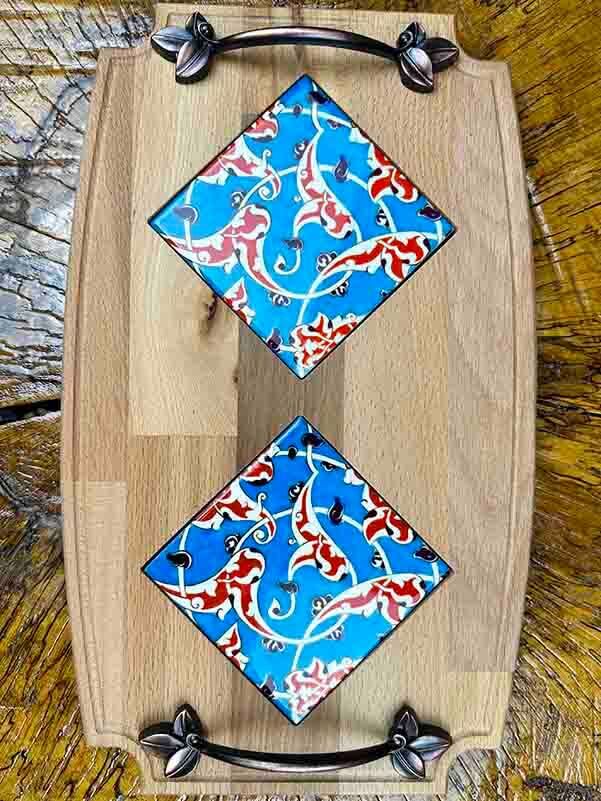 Holztablett mit Lotusblüten-Motiv – Ein stilvolles Geschenk zum Einzug - 2