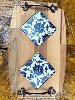 Holztablett mit Lotusmuster – Symbol für Reinheit, Erneuerung und stille Kraft - Çini Evi (1)