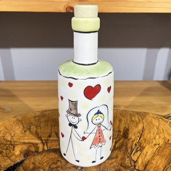 Huilier en céramique motif amoureux - 1