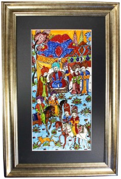 Iznik Tile Panel Showing the Hunting Scene in the Ottoman Empire - 1