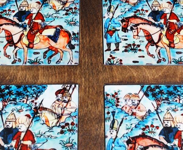 Hunting Scene Wooden Tray - 2