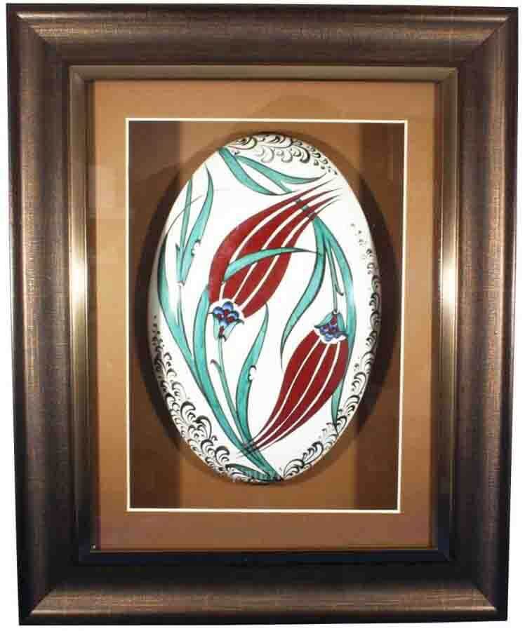 Passepartout-Iznik-Keramik mit geraden und umgekehrten Tulpen - 1
