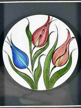 Istanbul Tulip Motif Iznik Ceramic Plaque - 2