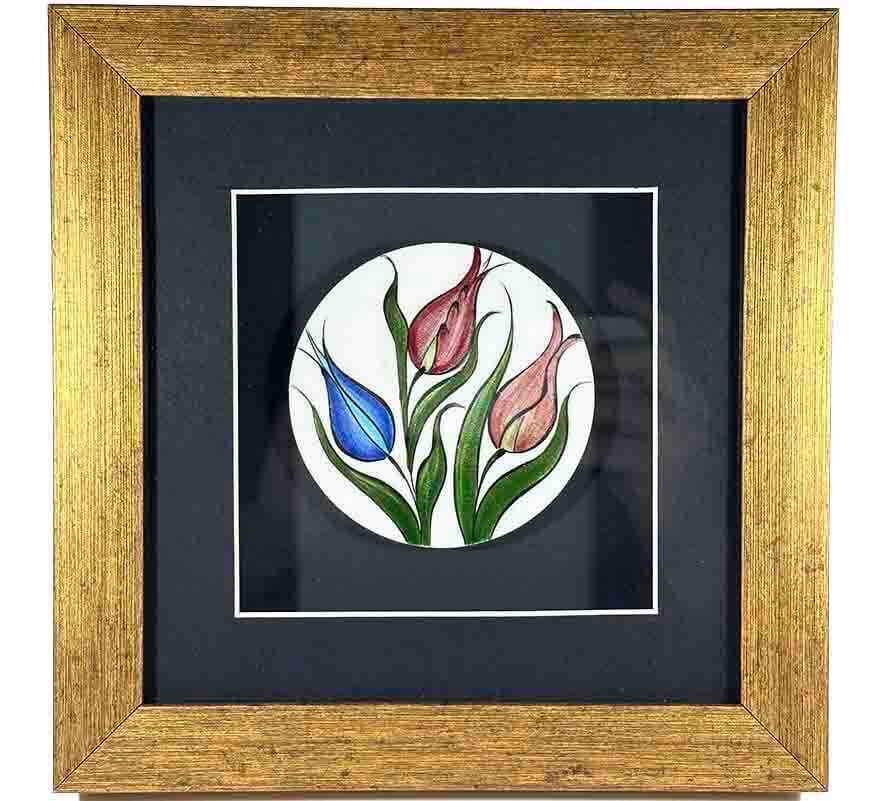 Istanbul Tulip Motif Iznik Tile Plaque - 1