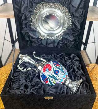 Iznik-Blumen – silberbeschichtetes Keramik-Kannen-Set - 2