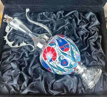Iznik-Blumen – silberbeschichtetes Keramik-Kannen-Set - 3