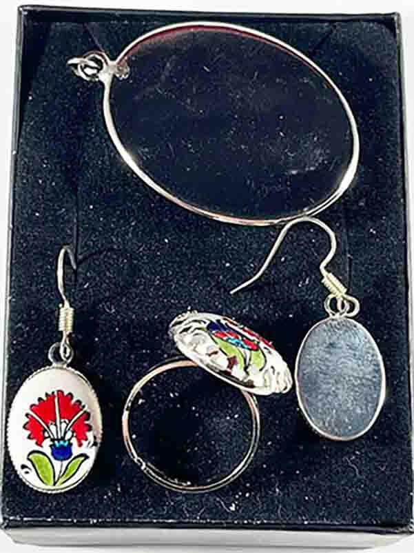 Iznik Ceramic Jewelry Set for a Friend - 2