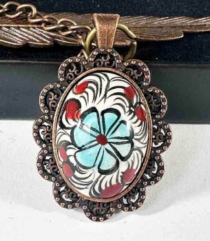 İznik Çini Lesezeichen mit Haliç- und Gänseblümchenmotiv – Symbol für Reinheit und Fülle - Çini Evi