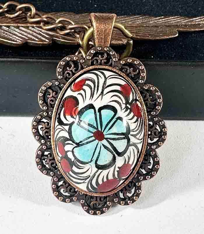 İznik Çini Lesezeichen mit Haliç- und Gänseblümchenmotiv – Symbol für Reinheit und Fülle - 1