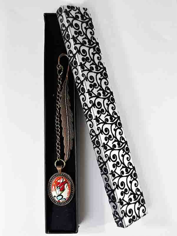 İznik Çini Lesezeichen mit Roter Tulpe – Symbol für Liebe und Anmut - 2