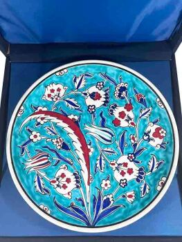 İznik Çini Tabak 25cm - Çini Evi (1)