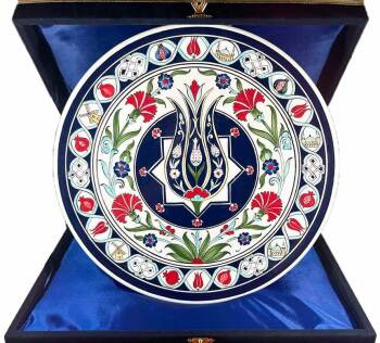 İznik Çini Tabak | Hollanda Türkiye İş Hediyesi 30 cm - Çini Evi