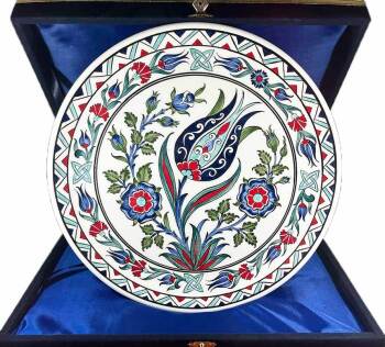 İngiltere Türkiye İş Hediyesi İznik Çini Tabak 30 cm - Çini Evi