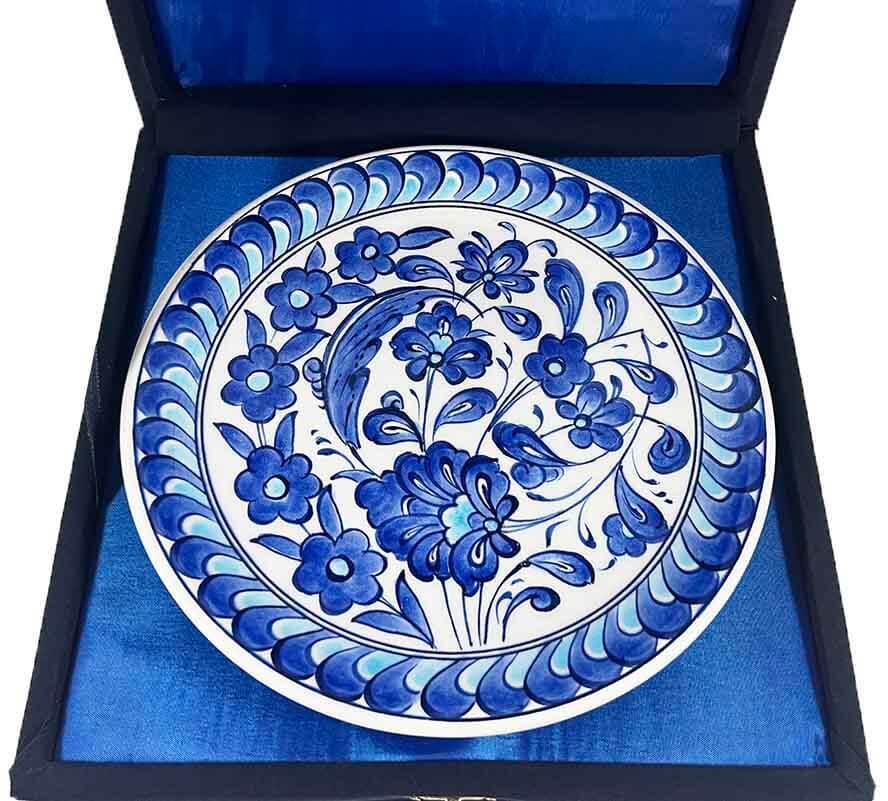 İznik Çini Tabak | Mavi Lotus Desenli 18 cm - 2