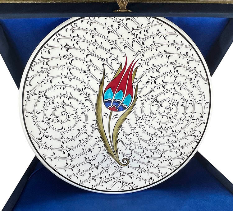 İznik Çini Tabak Vip Lale - 1