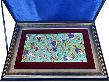 Iznik-Fliesenpaneel mit türkisfarbener Bodenmatte - 4