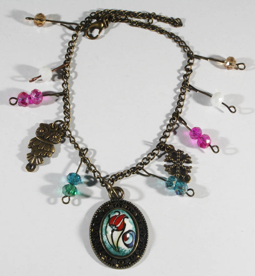 İznik Fußkettchen mit Lale- und Çintemani-Motiv – Handgefertigter Schmuck mit osmanischer Symbolkraft - 1