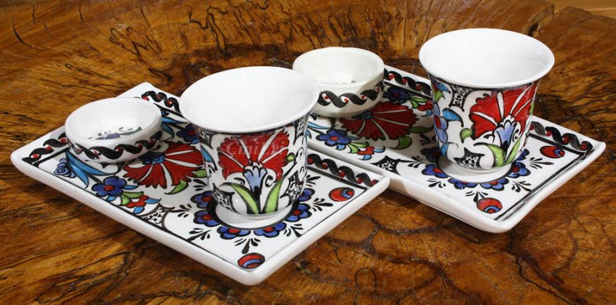 Iznik-Kaffeeset mit Nelkenmuster - 2