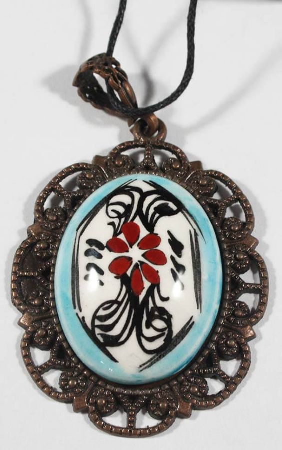 Iznik-Keramik-Anhänger mit Haliç- und Gänseblümchenmotiv - 1