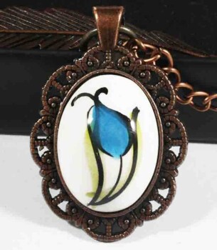 Iznik-Keramik-Lesezeichen mit blauer Tulpe - 1