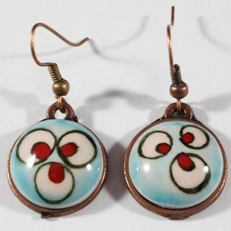 Iznik-Keramik-Ohrringe mit Cintemani-Motiv - 1