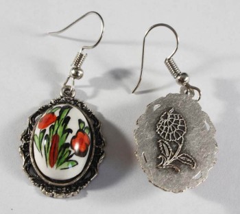 Iznik-Keramik-Ohrringe mit Frühlingsmuster - 2