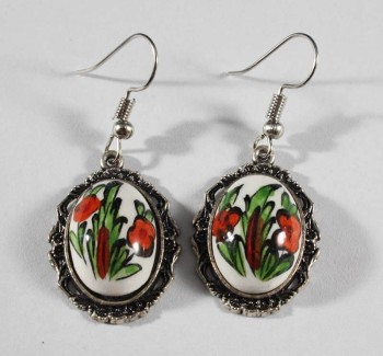 Iznik-Keramik-Ohrringe mit Frühlingsmuster - 1
