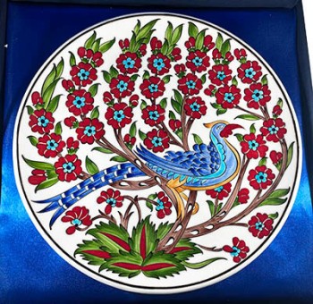 Iznik Keramik Plate Peacock Motiv - 3