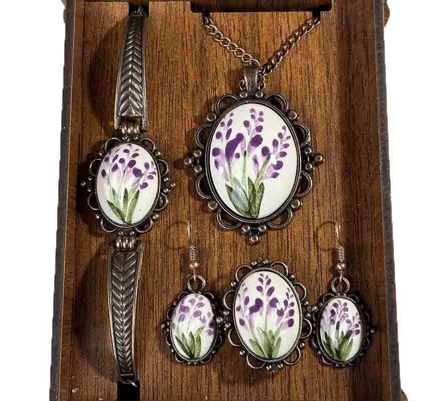 İznik Keramik Schmuckset mit Hyazinthenmotiv – Symbol für Liebe, Treue und Erneuerung - 1