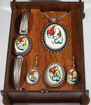 Schmuckset mit Tulpen- und Frühlingsmotiv - 1