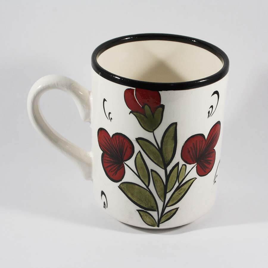 Iznik-Keramikbecher mit roter Blume - 2