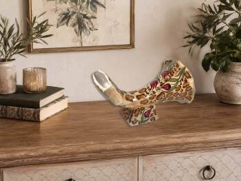 Iznik-Keramikgrammophon mit Leoparden- und Tulpenmotiv - 3