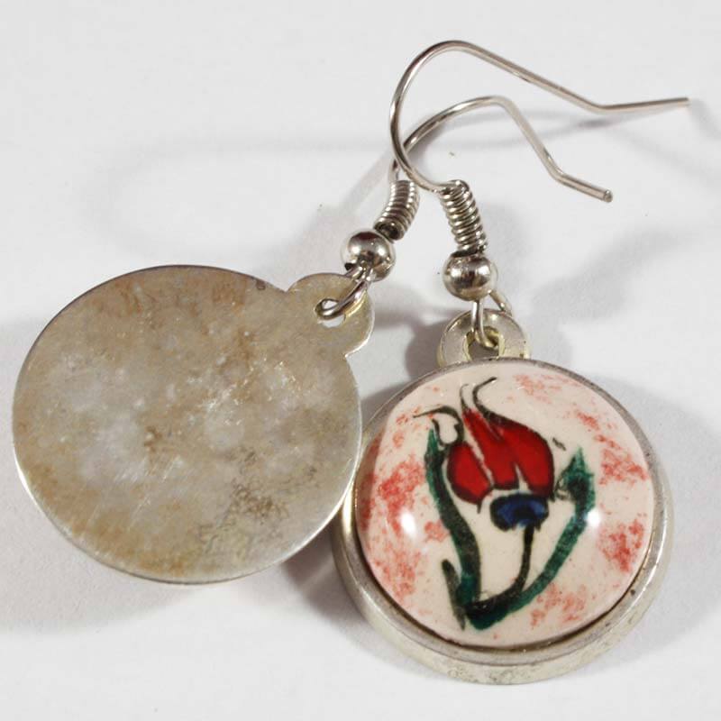 Iznik-Keramikohrringe mit Tulpenmotiv als Geschenk für die Liebste - 2