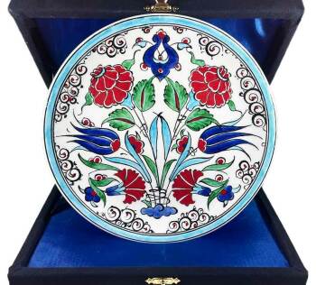 Iznik-Keramikteller als Besuchsgeschenk fürs Ausland 18 cm - Çini Evi