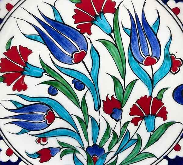 Iznik-Keramikteller als Einzugsgeschenk mit Tulpenmotiv 18 cm - 2