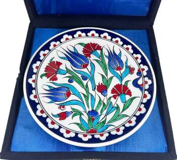 Iznik-Keramikteller als Einzugsgeschenk mit Tulpenmotiv 18 cm - 3