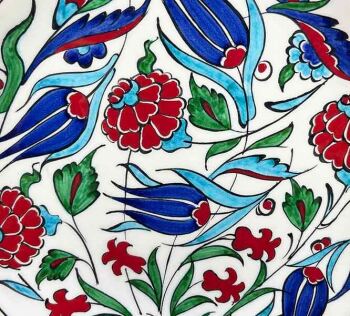 Iznik-Keramikteller als Geschenk mit Granatapfel- und Tulpenmotiv 18 cm - 2