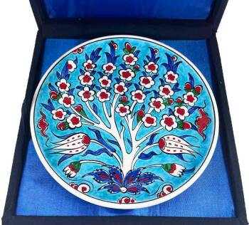 Iznik-Keramikteller als Glücks- und Segensgeschenk mit Lebensbaum 18 cm - 3